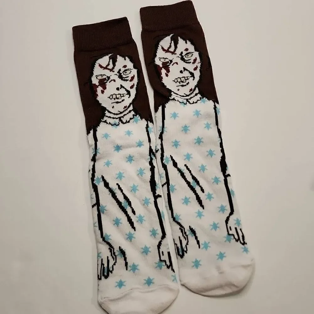 NWOT Men's (unisex) Regan from The Exorcist Socks Size 7-10